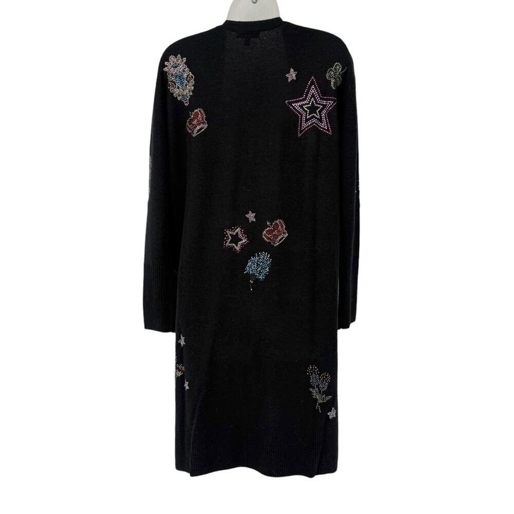 Johnny Was Ladie Rhinestone Wool Cashmere Open Front Cardigan Designer Size XS - Picture 11 of 14